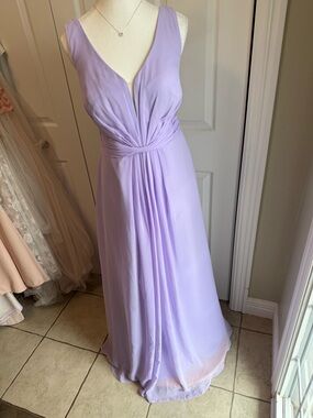 Azazie Lilac V-Neck Sleeveless Maxi Dress